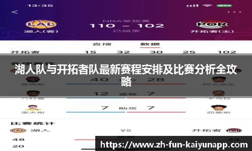 湖人队与开拓者队最新赛程安排及比赛分析全攻略