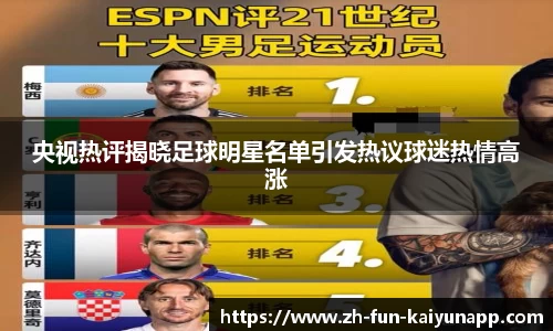 央视热评揭晓足球明星名单引发热议球迷热情高涨